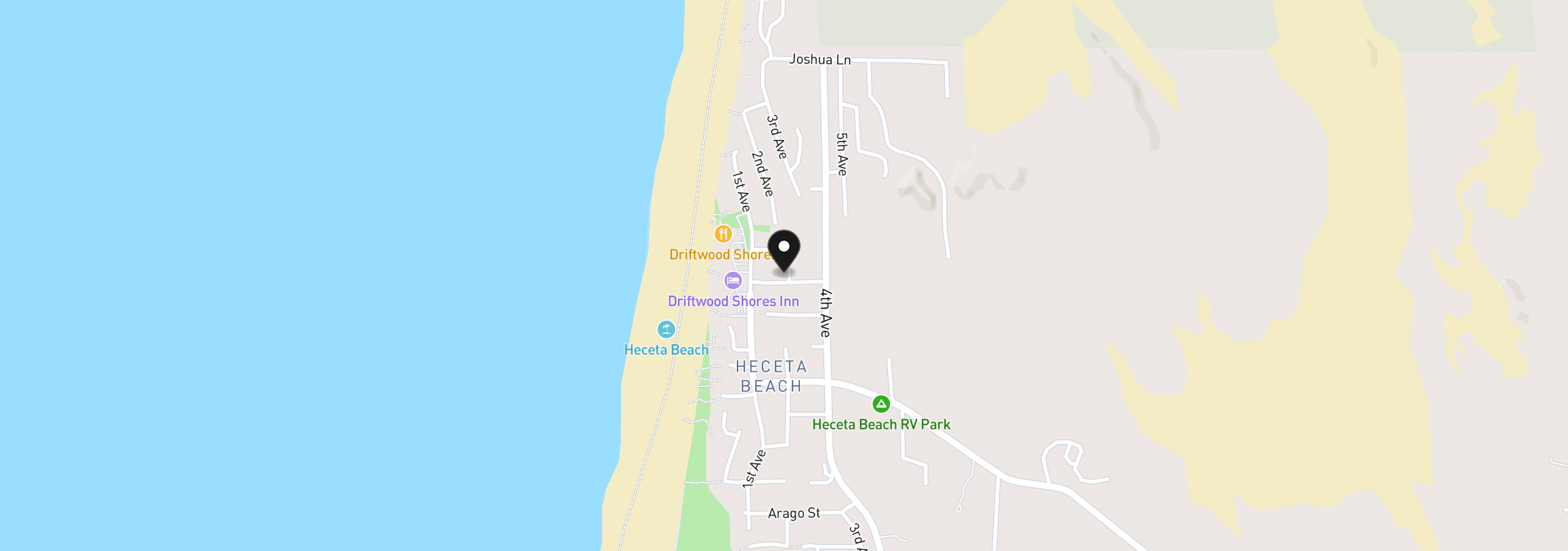 Map showing the location of 88426 2nd Ave, Florence, OR 97439