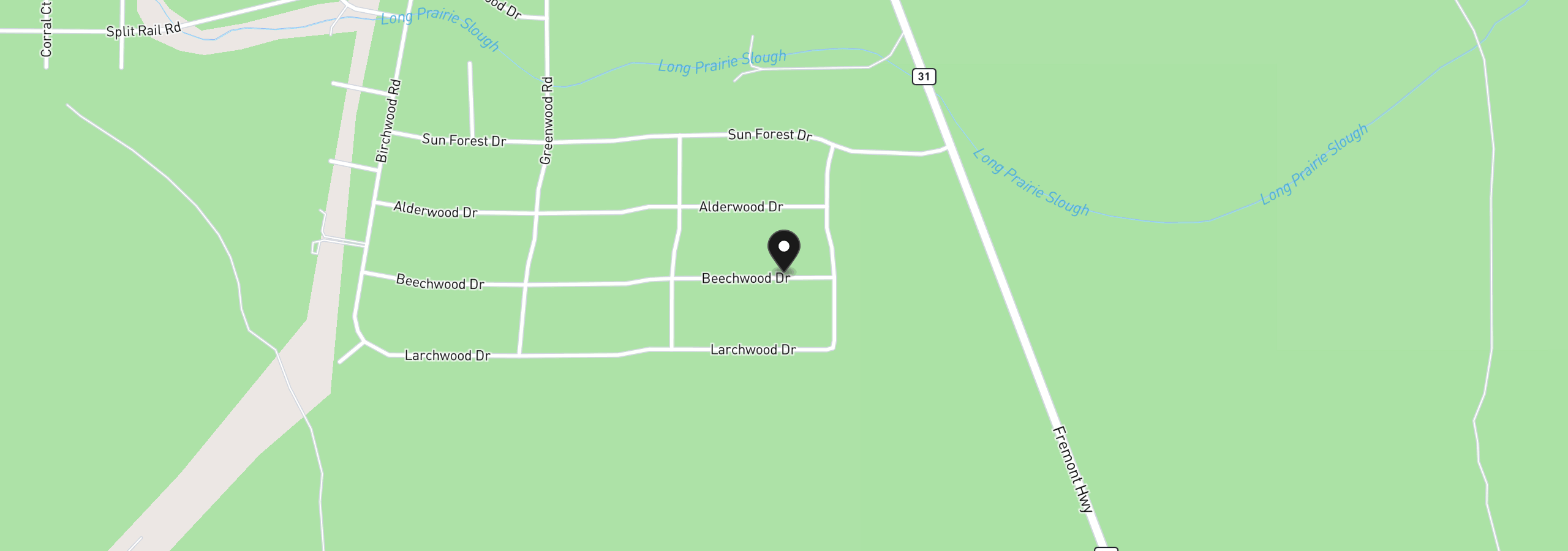Map showing the location of 12753 Beechwood, La Pine, OR 97739