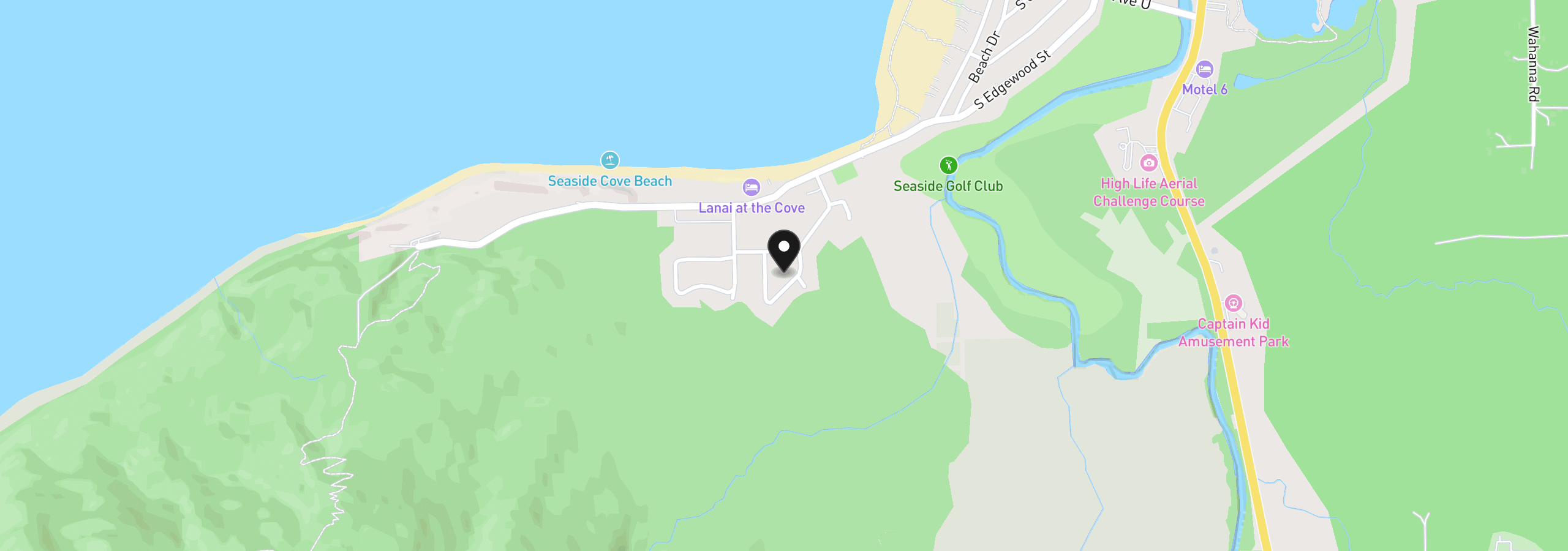 Map showing the location of 491 Fairway Ct, Seaside, OR 97138