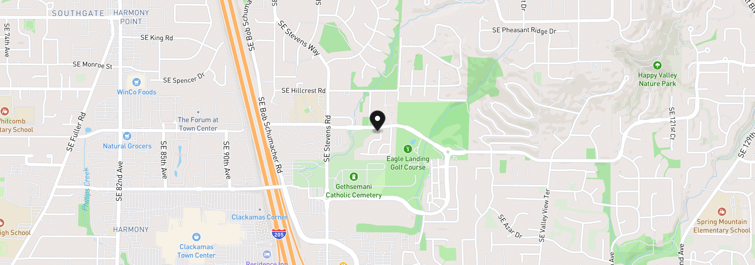 Map showing the location of 11279 SE Falco St, Happy Valley, OR 97086