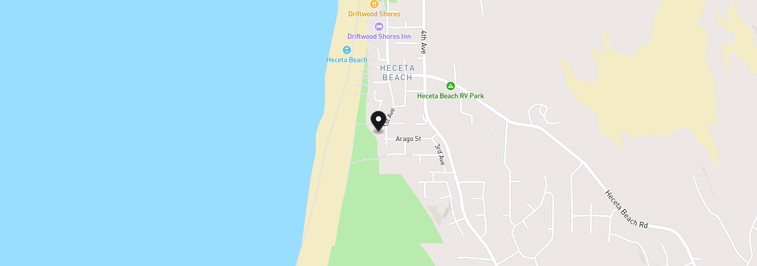Map showing the location of 4510 Heceta St, Florence, OR 97439