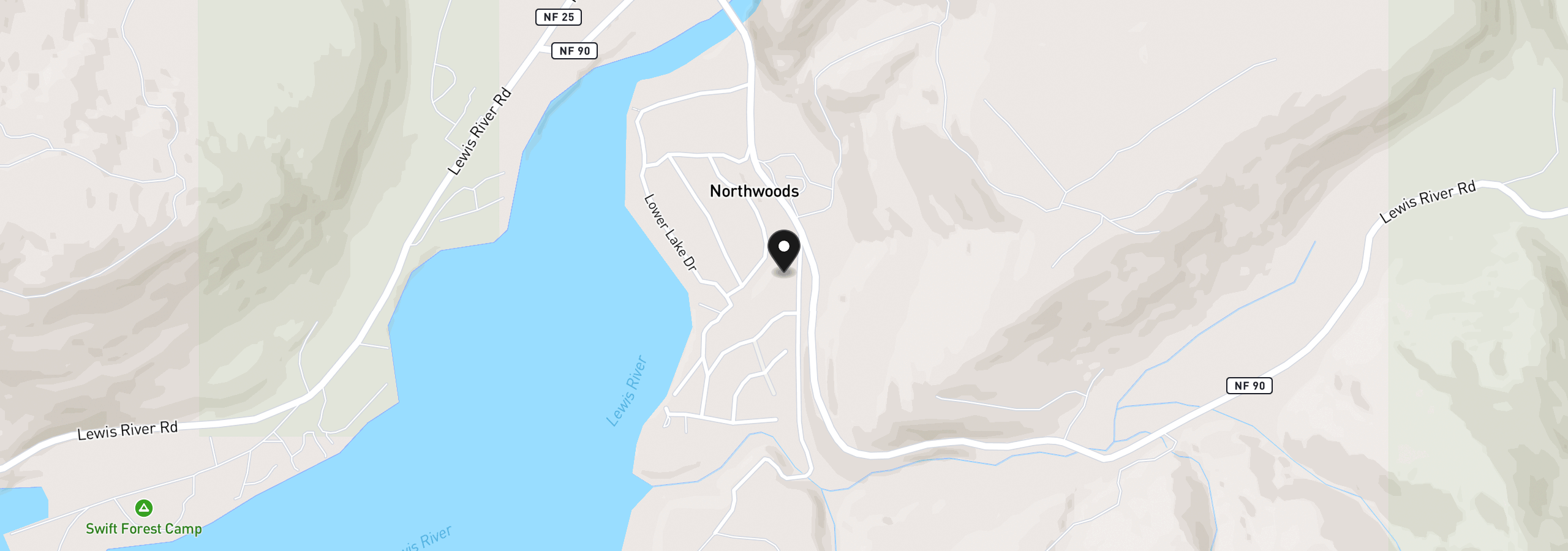 Map showing the location of 174 Northwoods, Cougar, Wa 98616