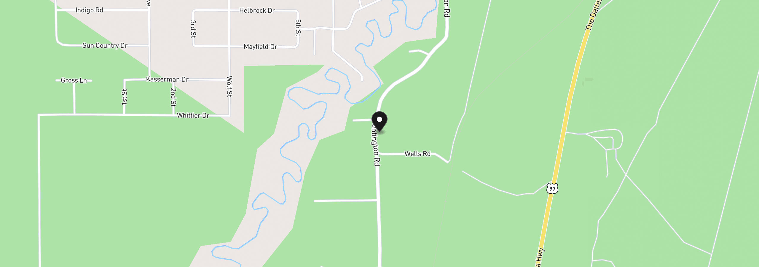 Map showing the location of 54592 Huntington Rd, Bend, OR 97707