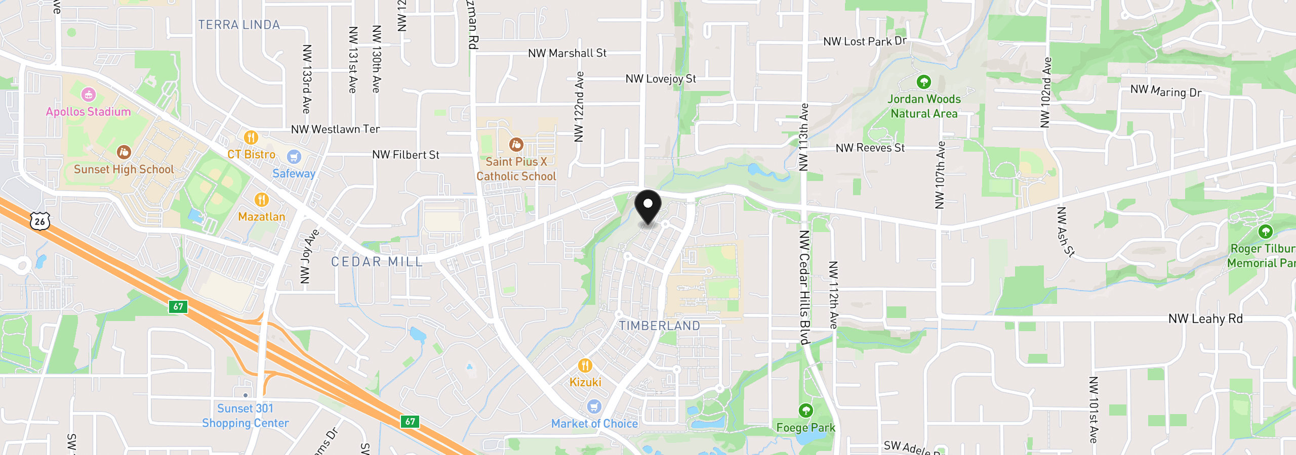 Map showing the location of 695 NW Falling Waters Ln 304, Portland, OR 97229