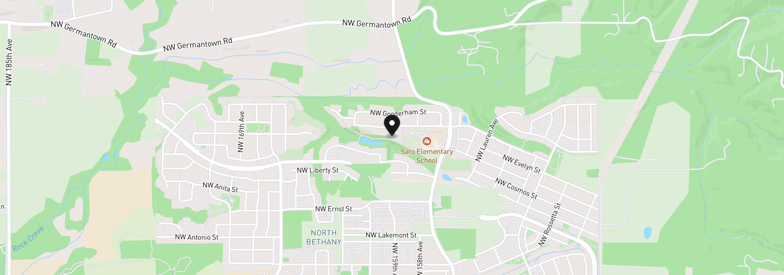 Map showing the location of 7741 NW Ladybug Pl, Portland, OR 97229