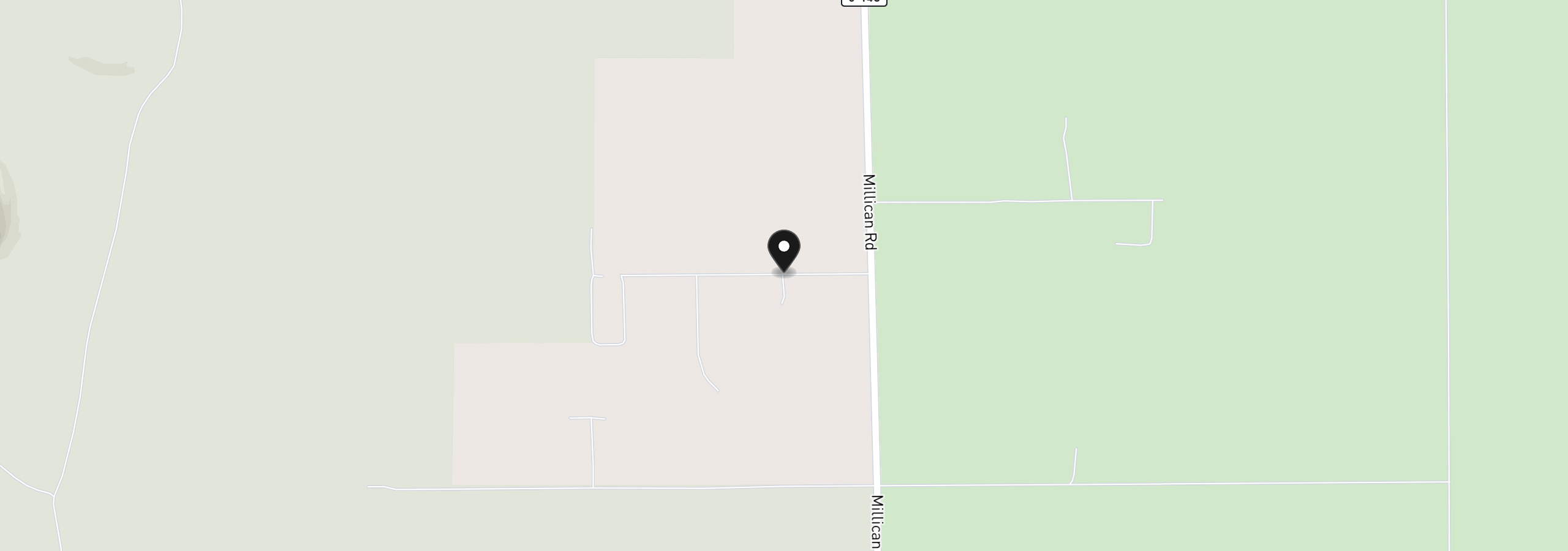 Map showing the location of Milican Rd 300, Christmas Valley, OR 97641