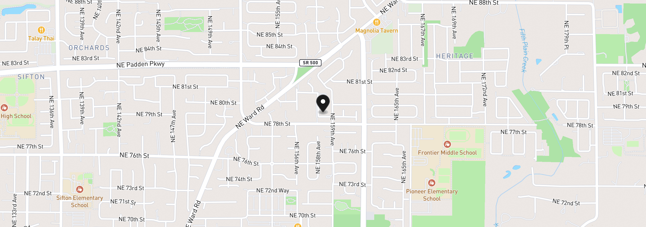 Map showing the location of 15806 NE 79th St, Vancouver, Wa 98682