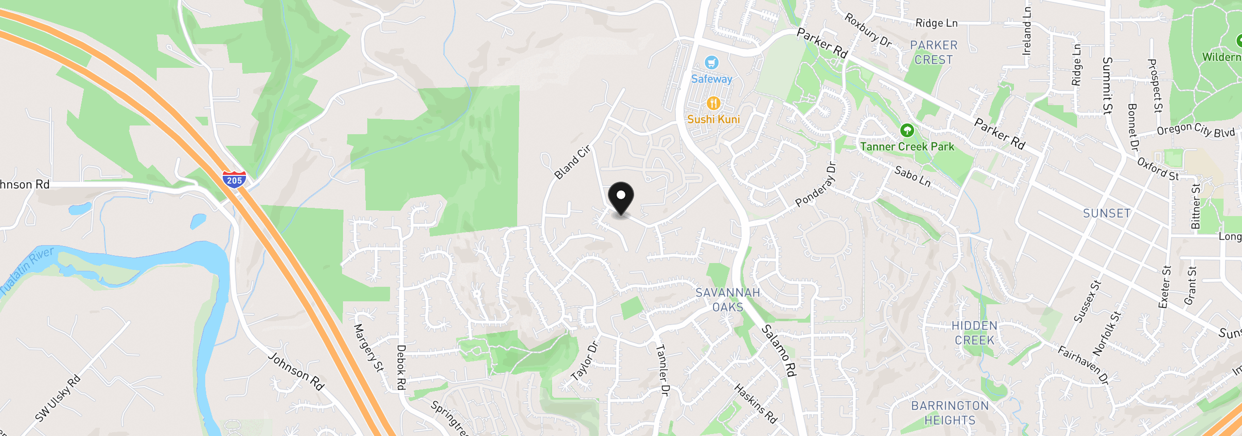 Map showing the location of 22898 Weatherhill Rd, West Linn, OR 97068