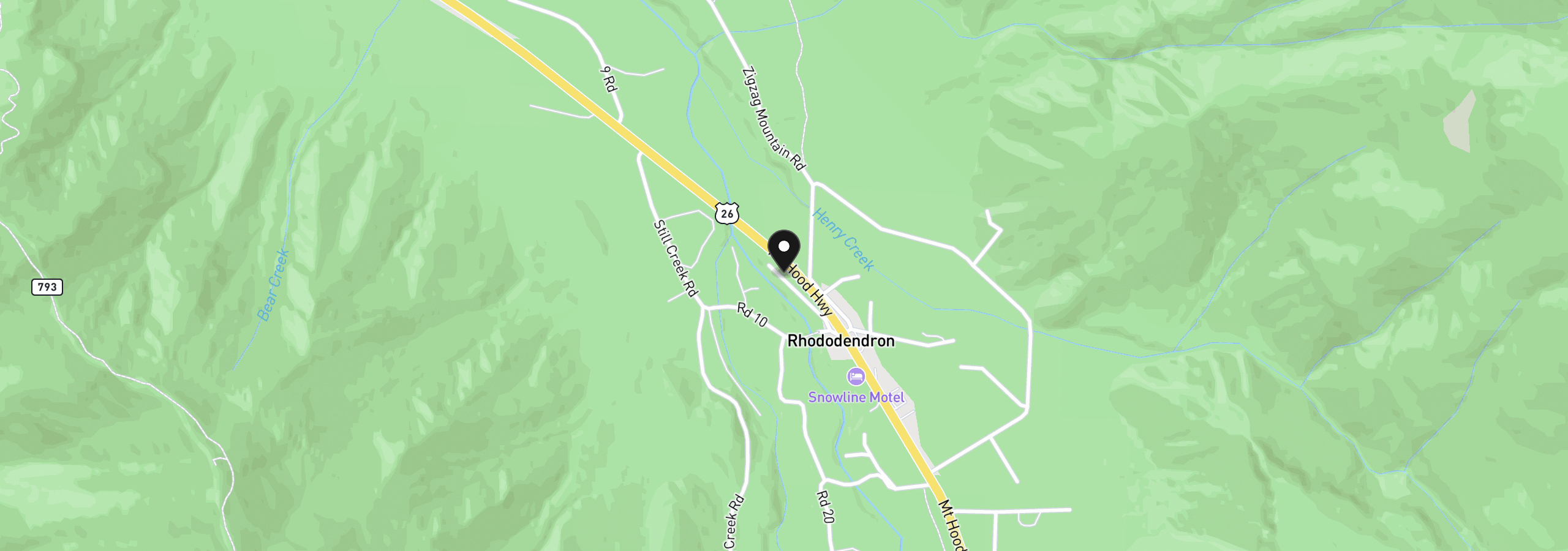 Map showing the location of 26845 E Rolling Riffle Ln, Rhododendron, OR 97049