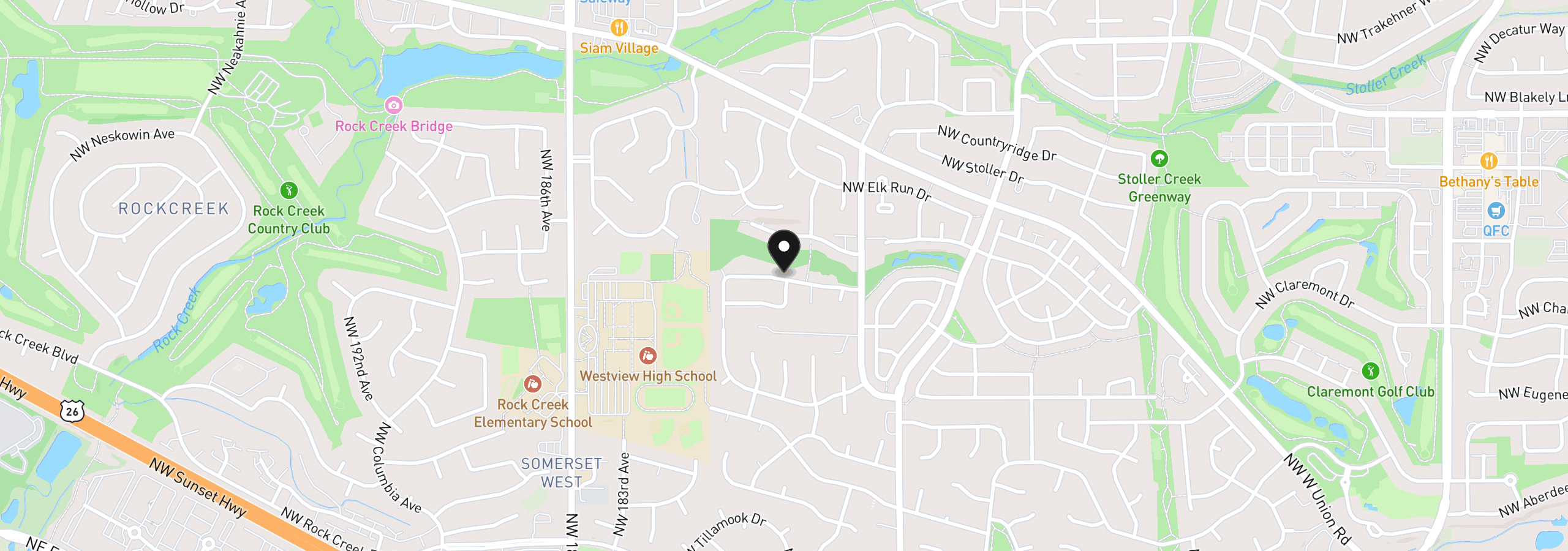 Map showing the location of 17789 NW Layla Dr, Portland, OR 97229