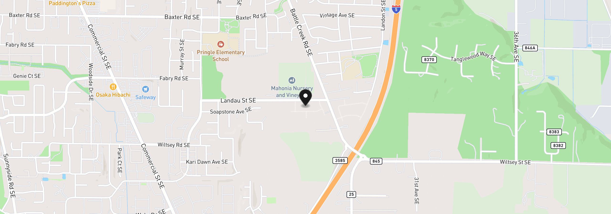 Map showing the location of 2663 Soapstone Ave, Salem, OR 97306