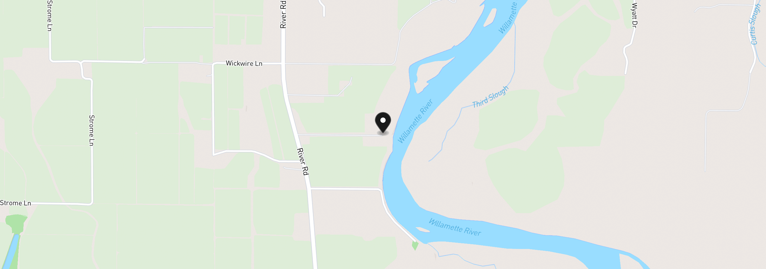 Map showing the location of 93579 River Rd, Junction City, OR 97448