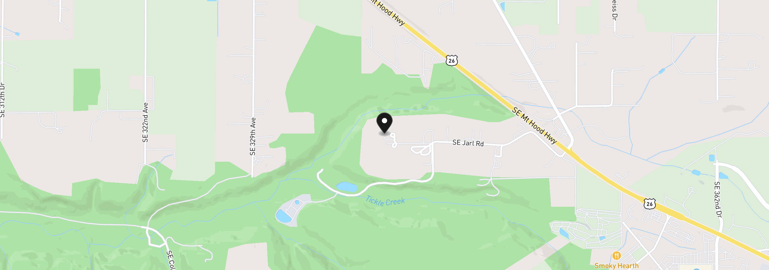 Map showing the location of 33789 SE Jarl Rd, Boring, OR 97009