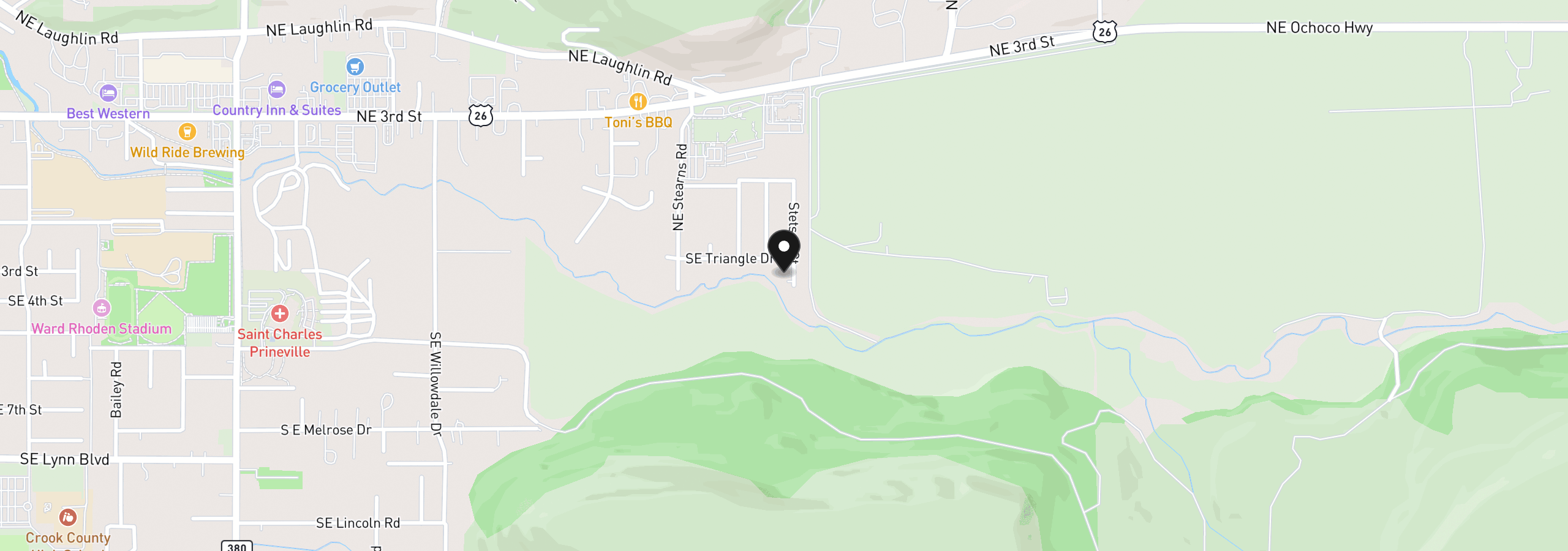 Map showing the location of 509 SE Stetson Ct, Prineville, OR 97754