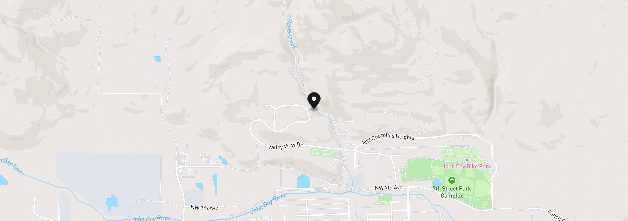 Map showing the location of 219 Valley View Dr, John Day, OR 97845