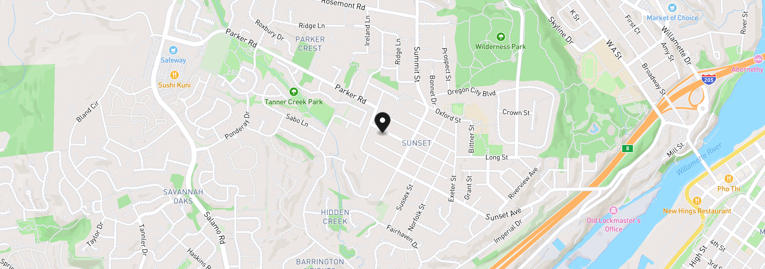 Map showing the location of 2792 Lancaster St, West Linn, OR 97068