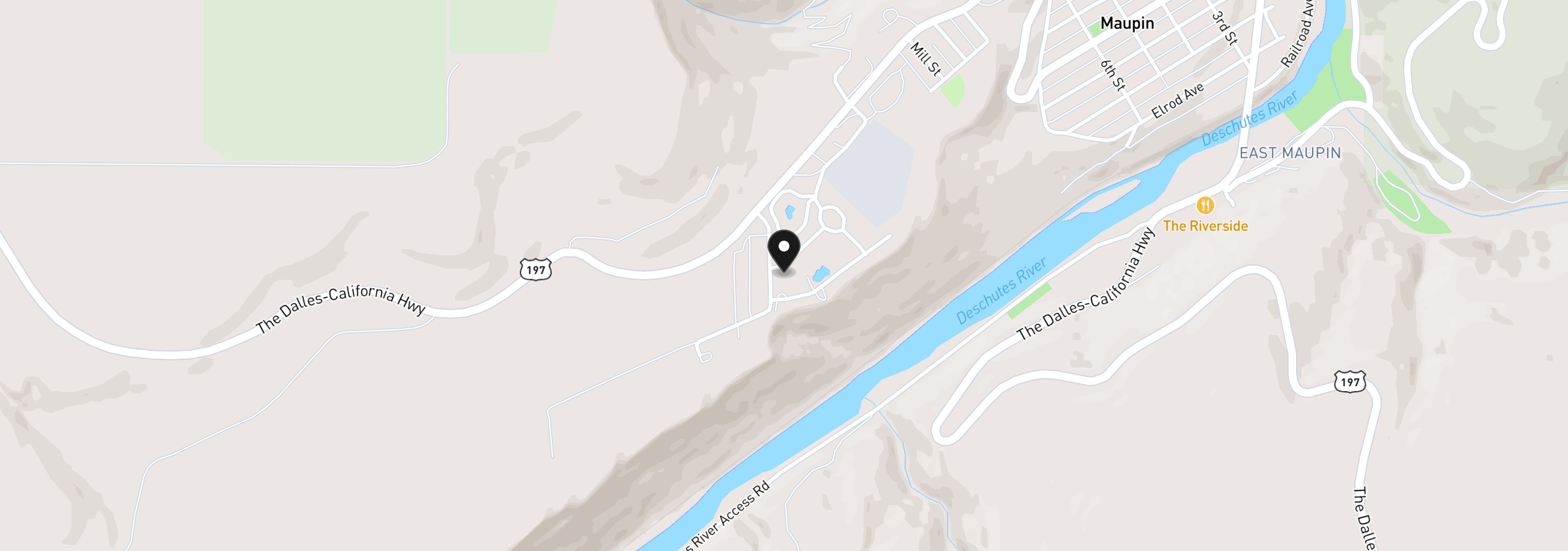 Map showing the location of 1515 Fish Tail Rd, Maupin, OR 97037