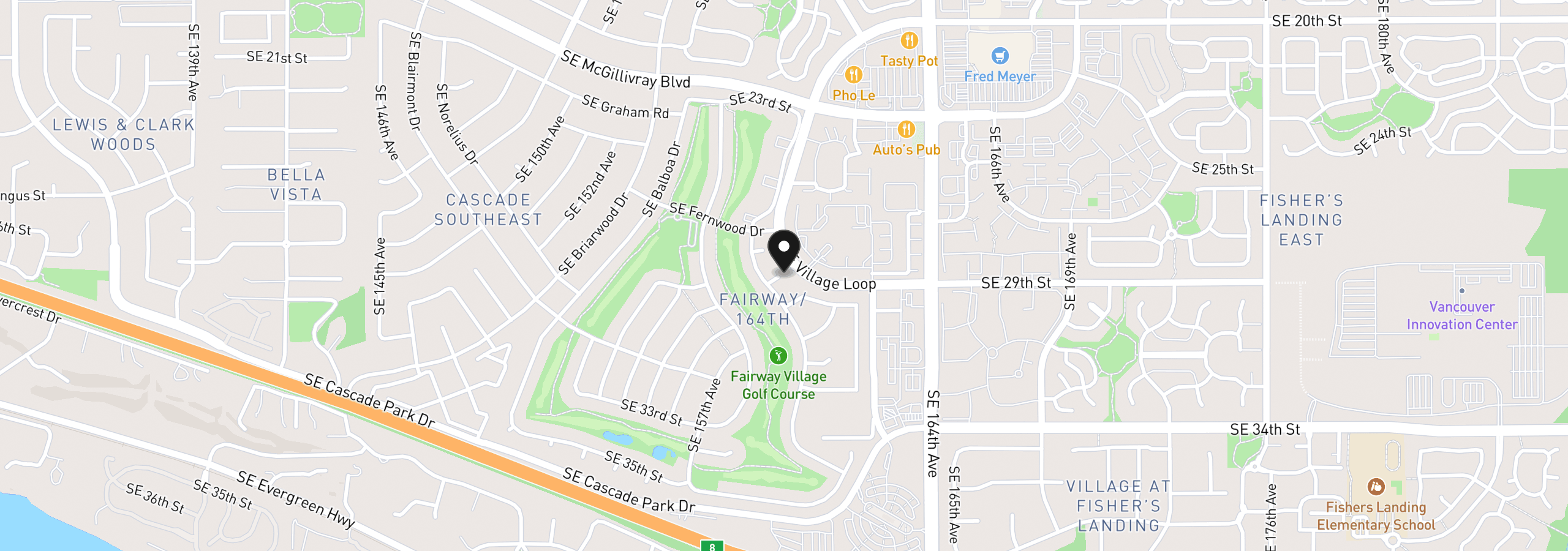 Map showing the location of 15817 SE 28th Cir, Vancouver, Wa 98683