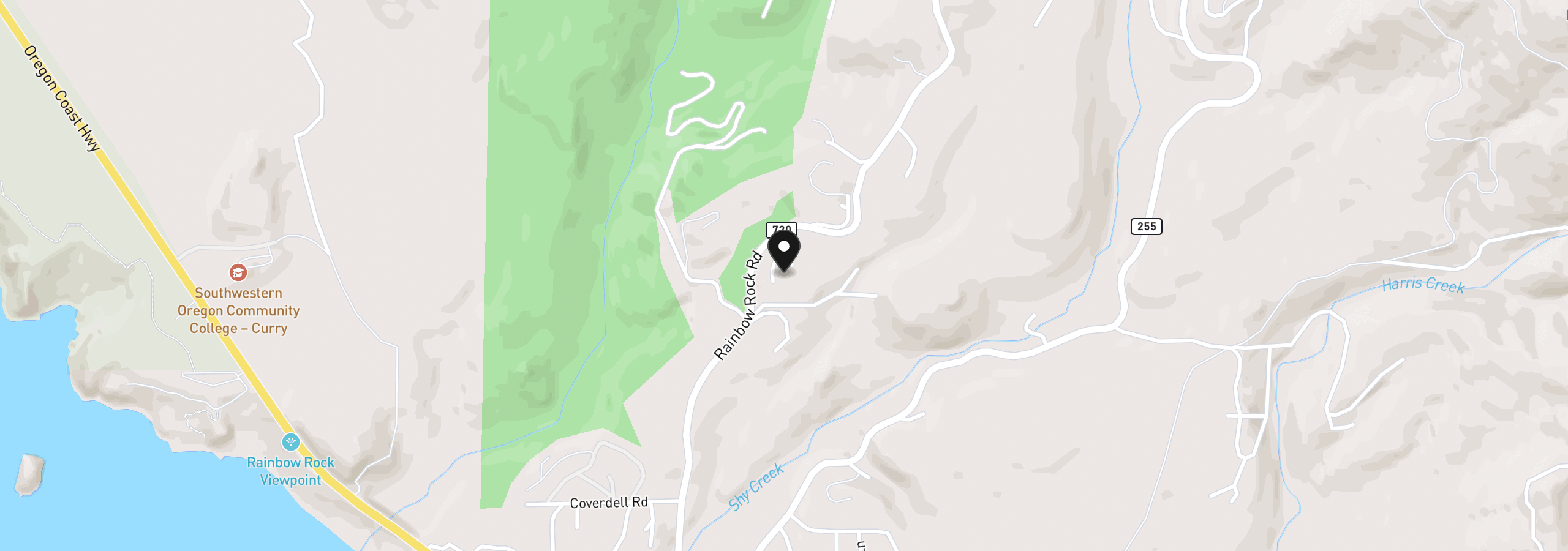 Map showing the location of 17813 Aqua Vista Ln, Brookings, OR 97415