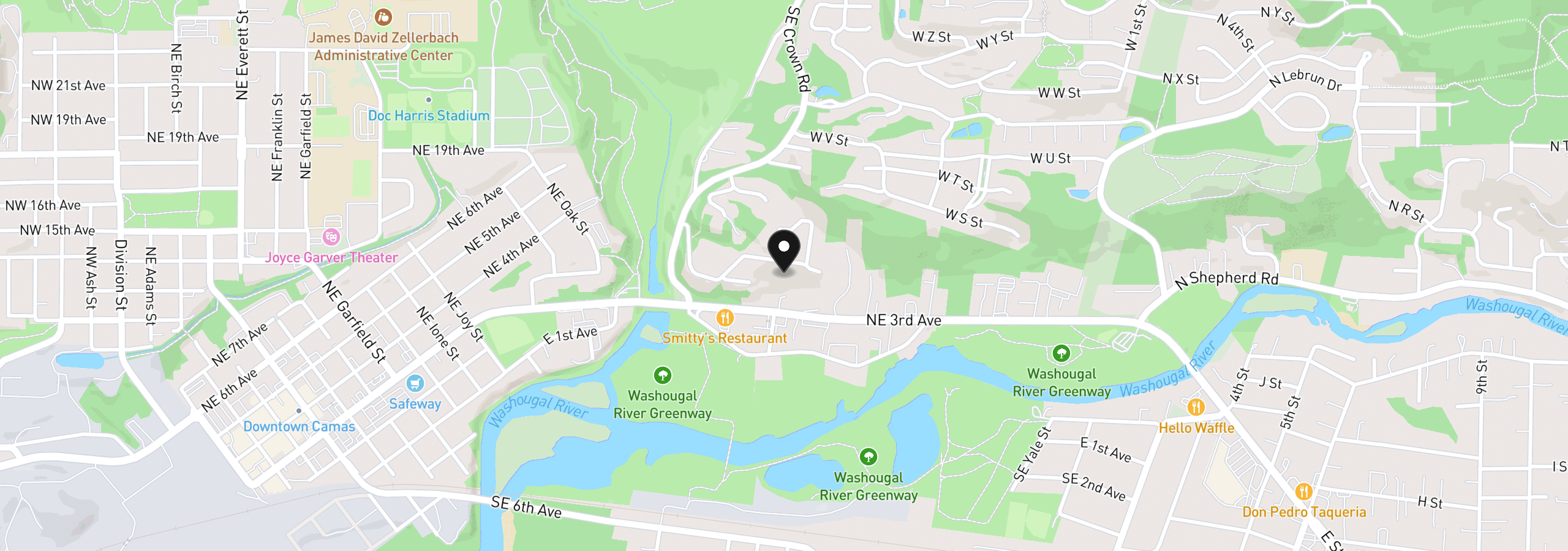 Map showing the location of 522 NE Province Dr, Camas, Wa 98607