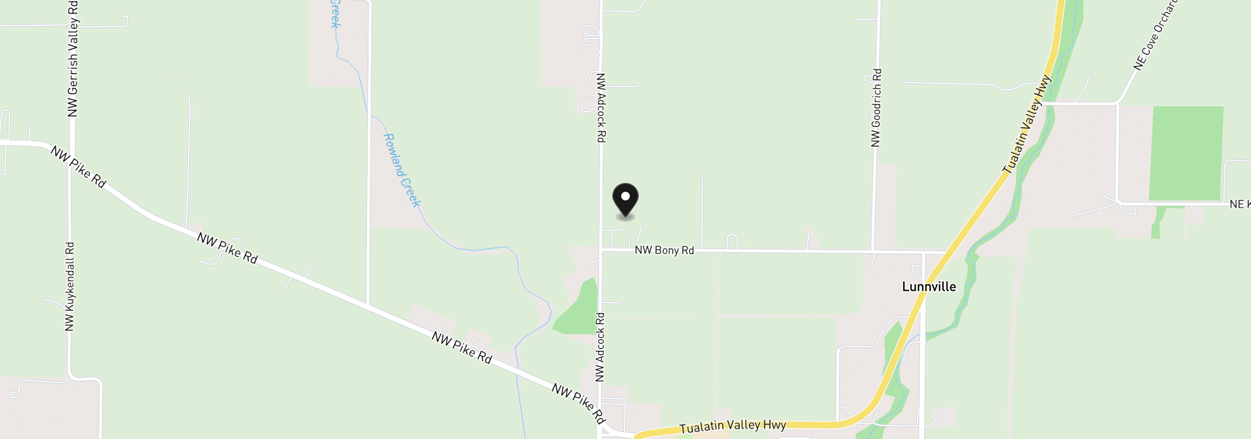Map showing the location of 18700 NW Adcock Rd, Yamhill, OR 97148
