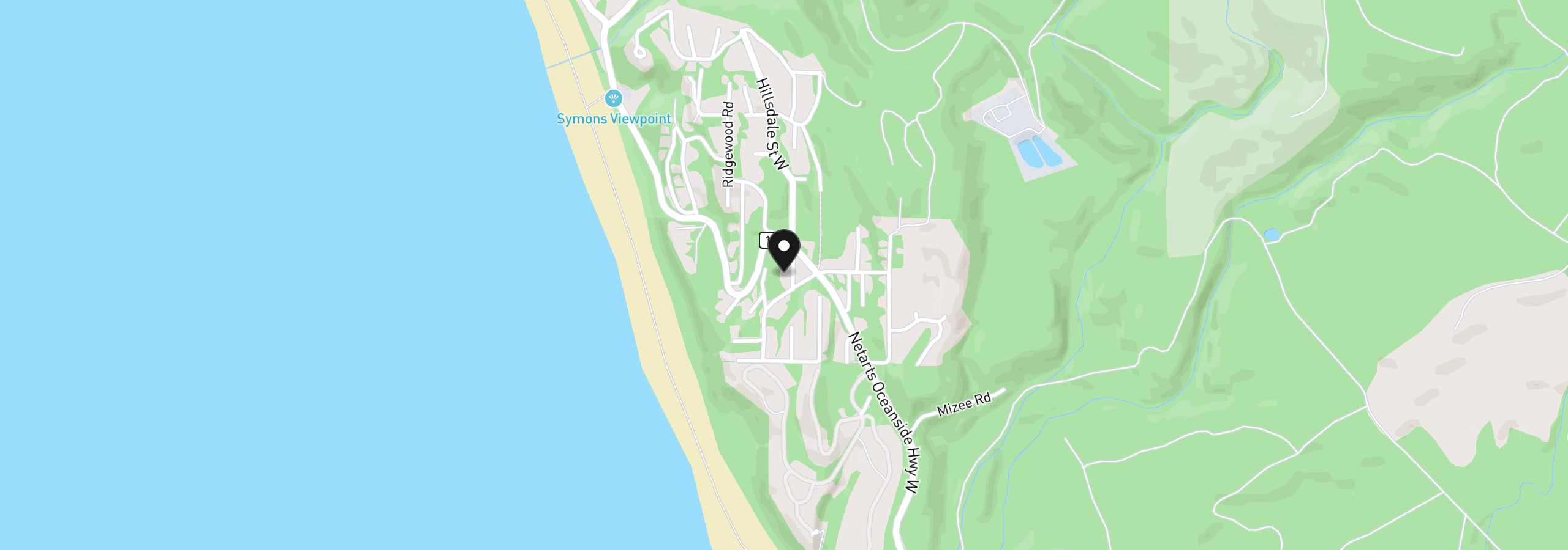 Map showing the location of 280 Hillsdale St, Oceanside, OR 97134
