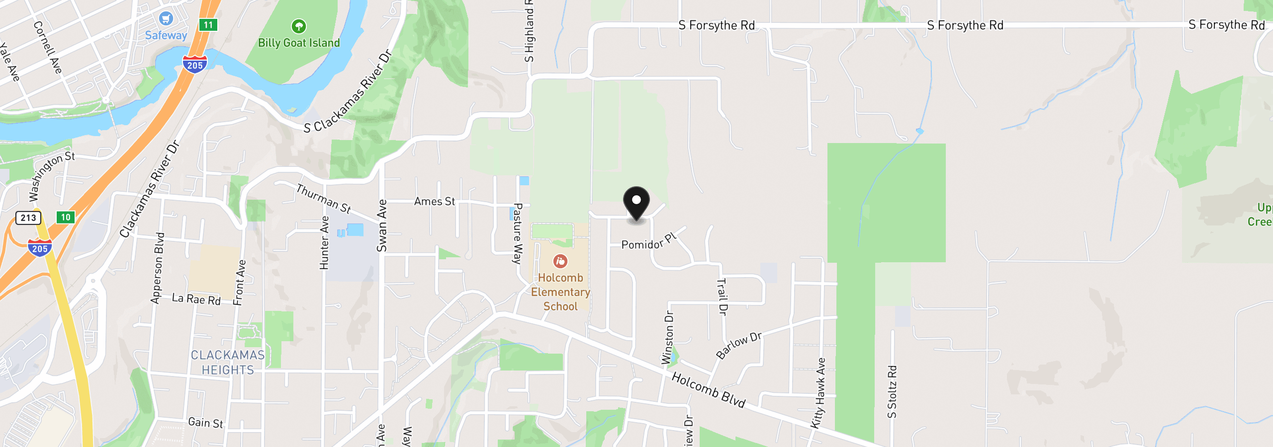 Map showing the location of 14952 Jennetten Way, Oregon City, OR 97045