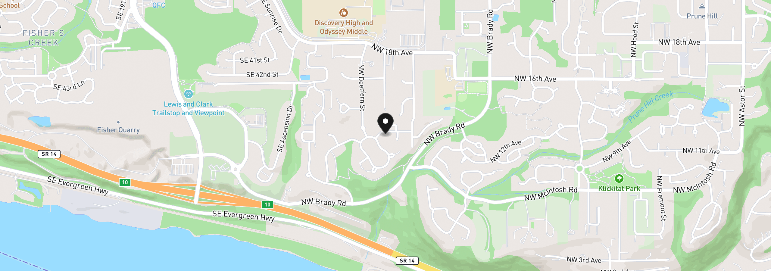 Map showing the location of 4906 NW Highpoint Dr, Camas, Wa 98607