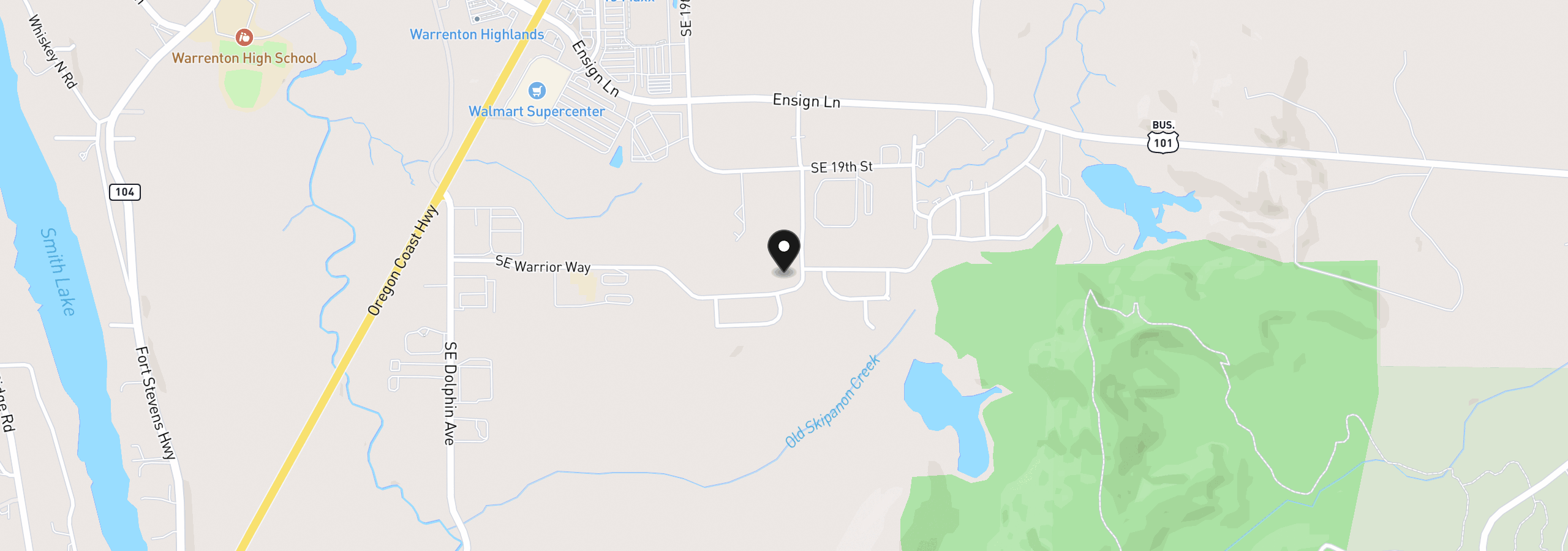 Map showing the location of 1190 SE Bugle Ave, Warrenton, OR 97146