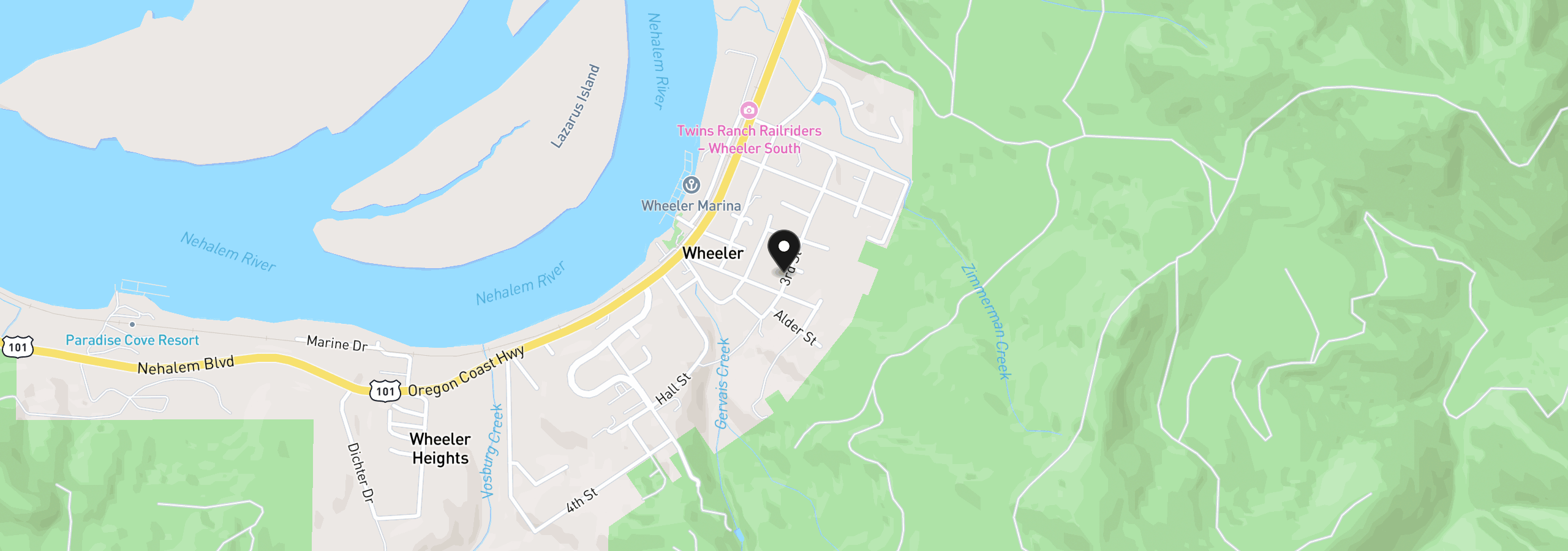 Map showing the location of Tl 5700 3rd St, Wheeler, OR 97147