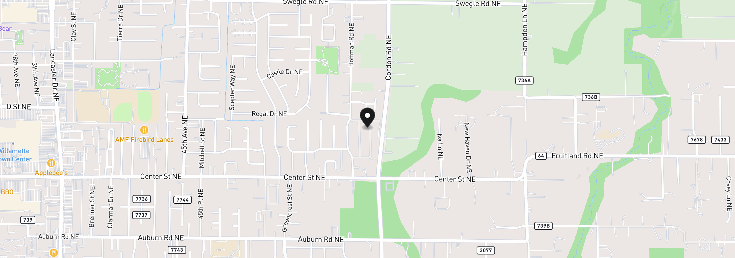 Map showing the location of 4995 Wind Stone Way, Salem, OR 97301