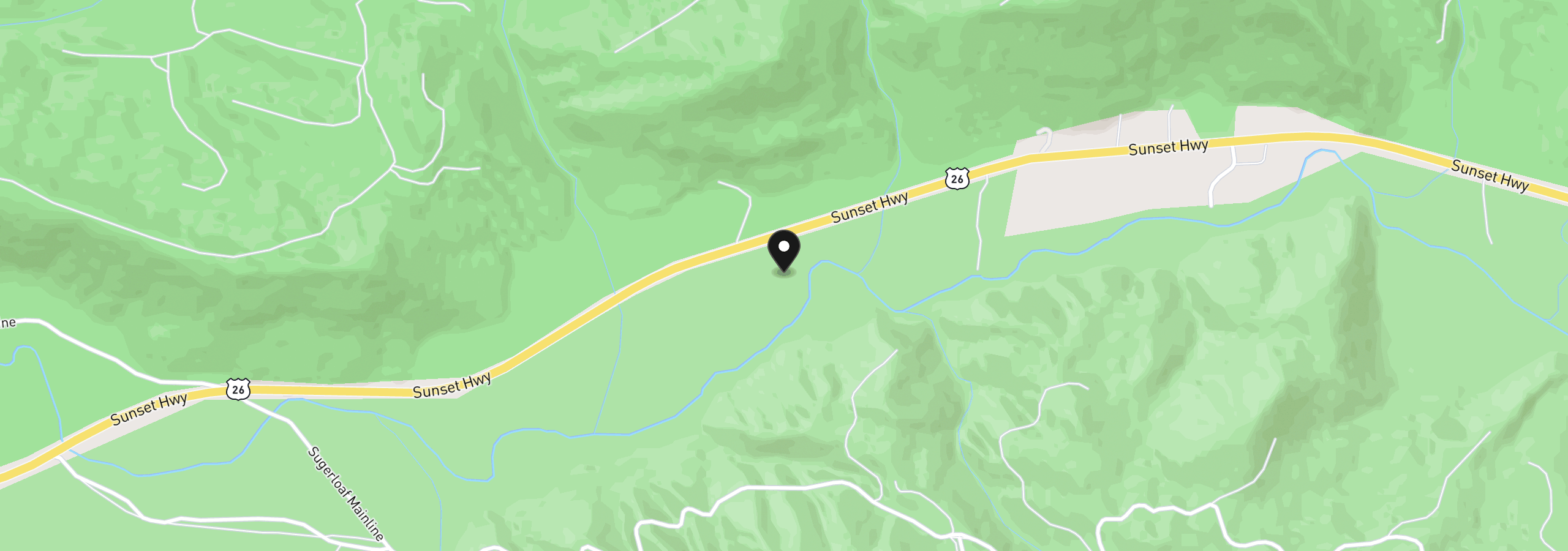 Map showing the location of Vl Adj 36046 Hwy 26, Seaside, OR 97138