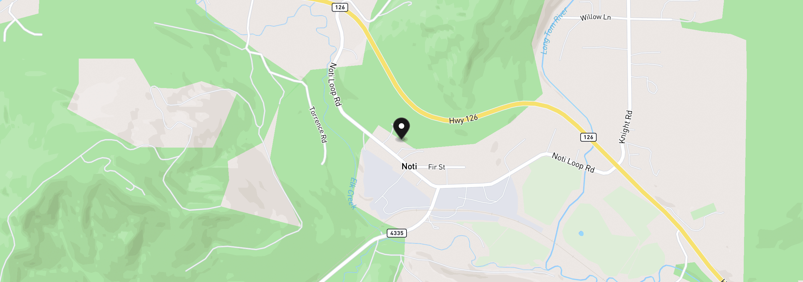 Map showing the location of 22447 Noti Loop, Noti, OR 97461