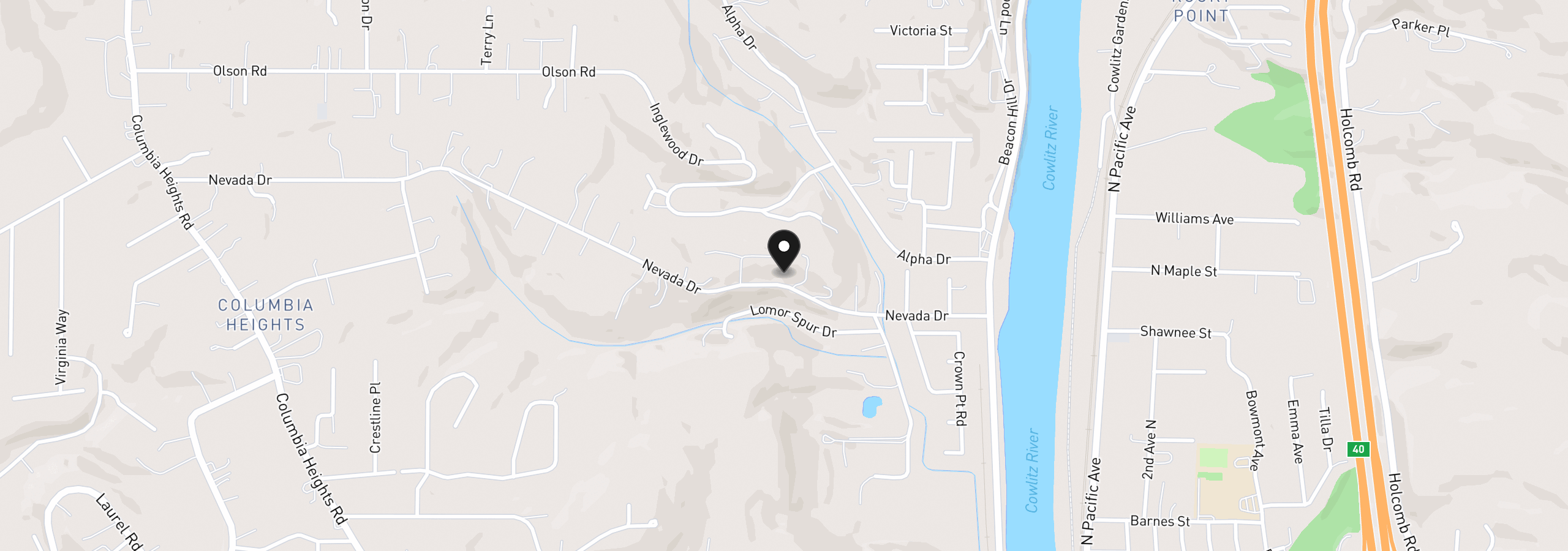 Map showing the location of 217 Nevada Dr, Longview, Wa 98632