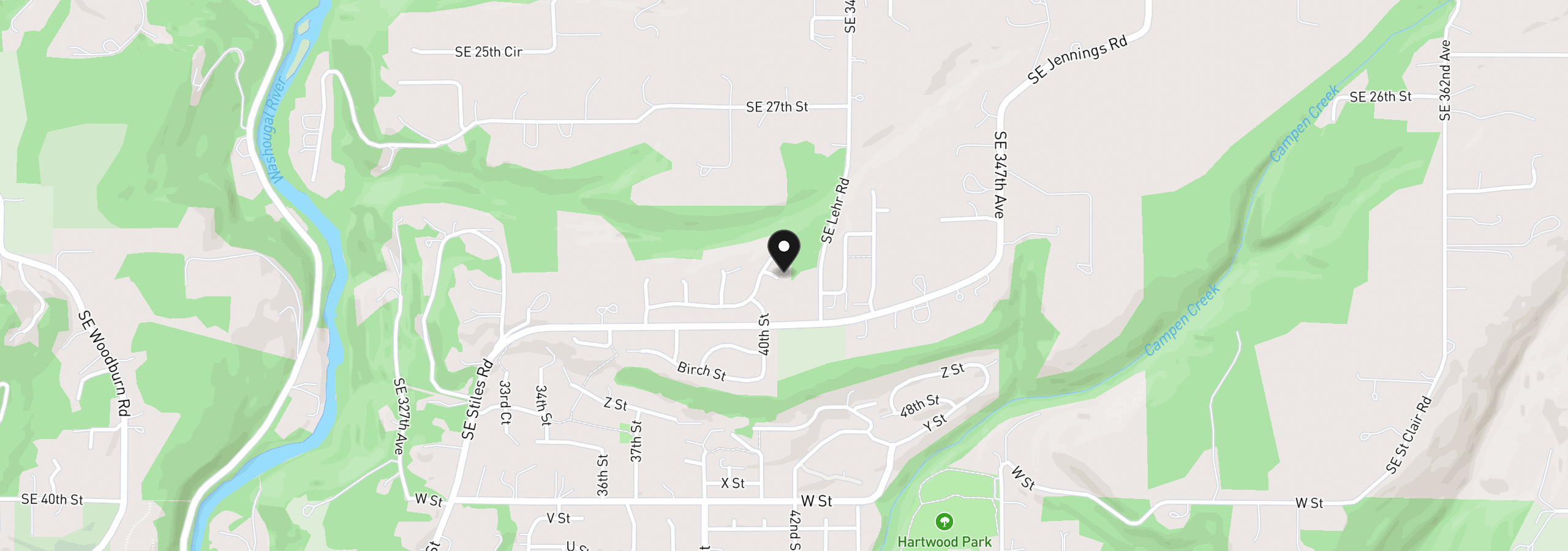 Map showing the location of 3188 41st Ct, Washougal, Wa 98671