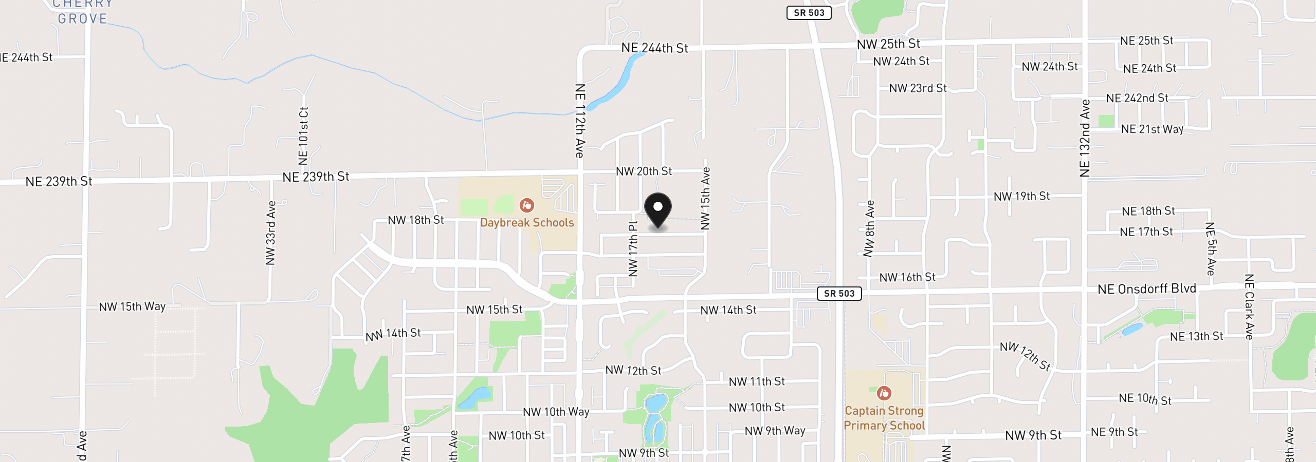 Map showing the location of 1610 NW 18th St, Battle Ground, Wa 98604