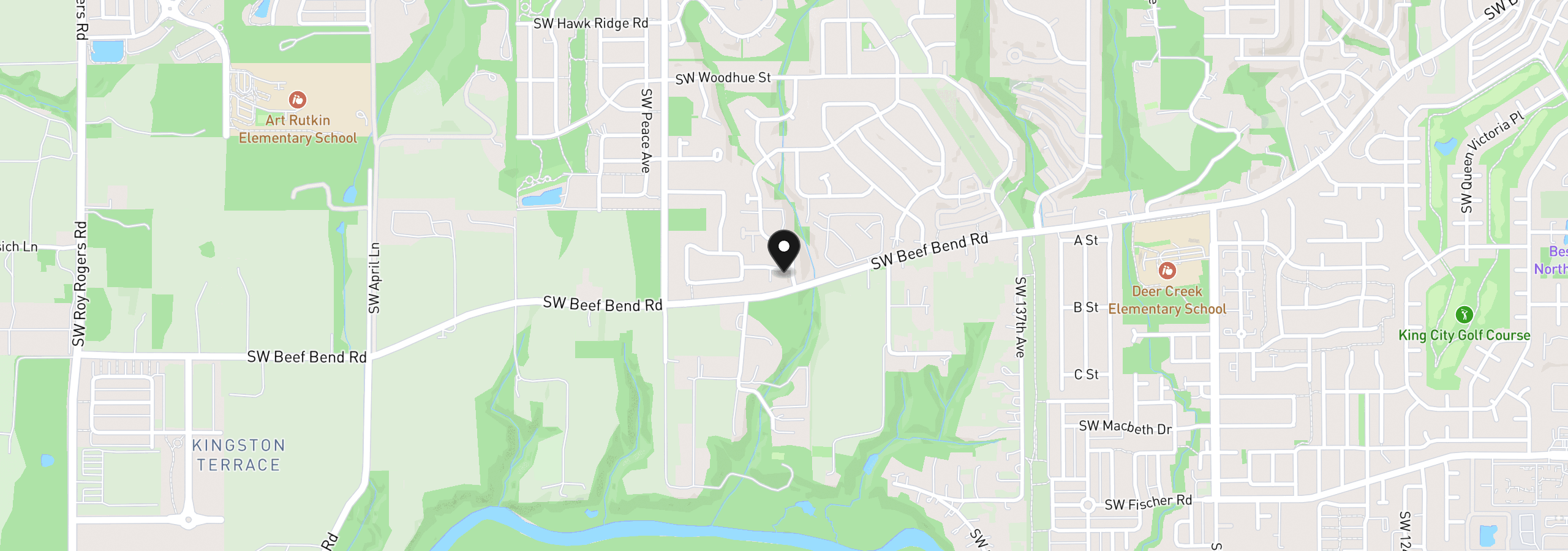 Map showing the location of 16223 SW 146th Ave, Tigard, OR 97224