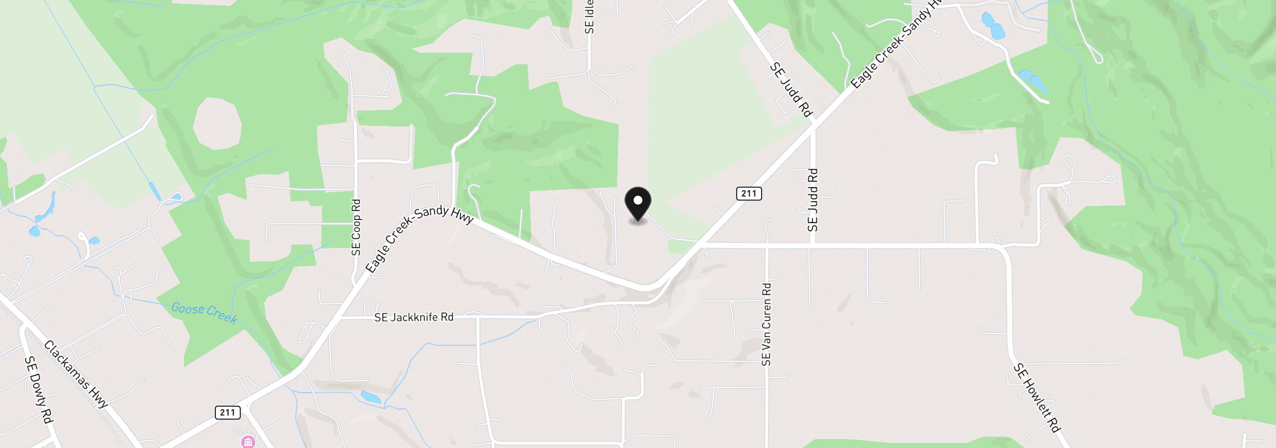 Map showing the location of 31909 SE Highway 211, Eagle Creek, OR 97022