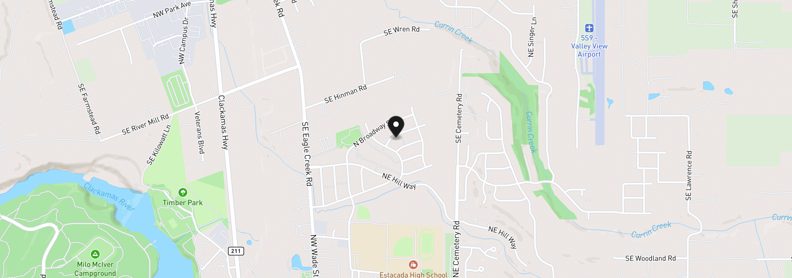 Map showing the location of 252 NE Arrowhead Dr, Estacada, OR 97023