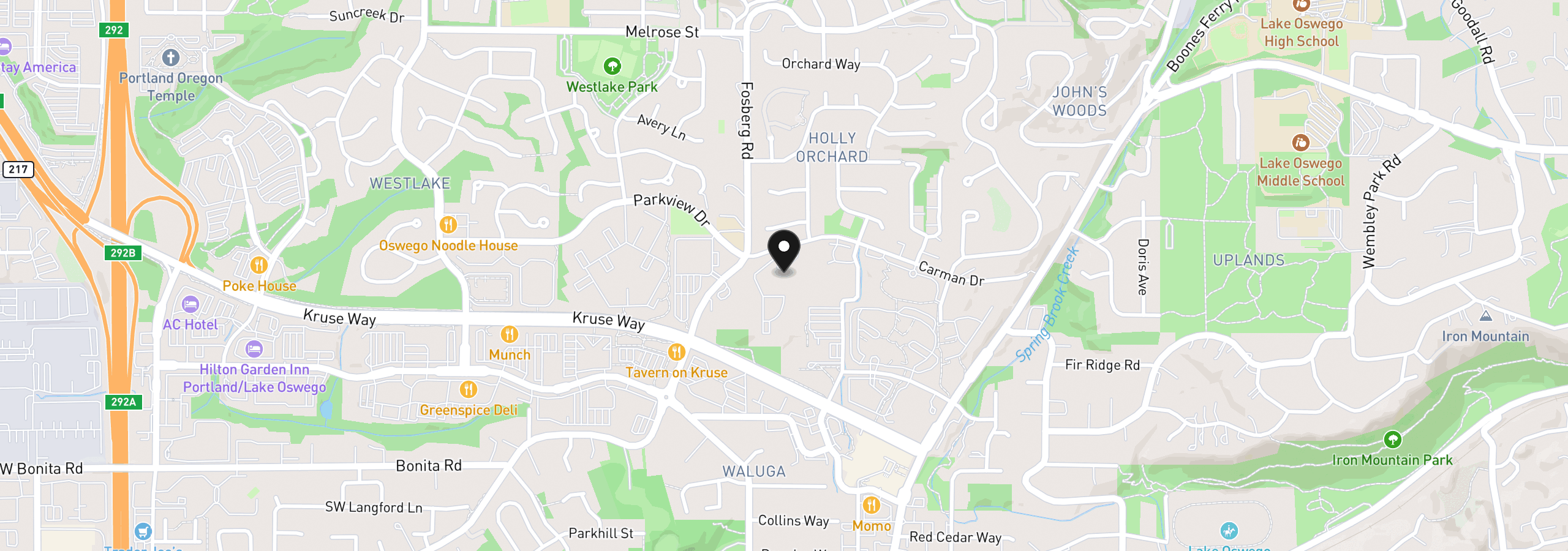 Map showing the location of 3926 Carman Dr, Lake Oswego, OR 97035
