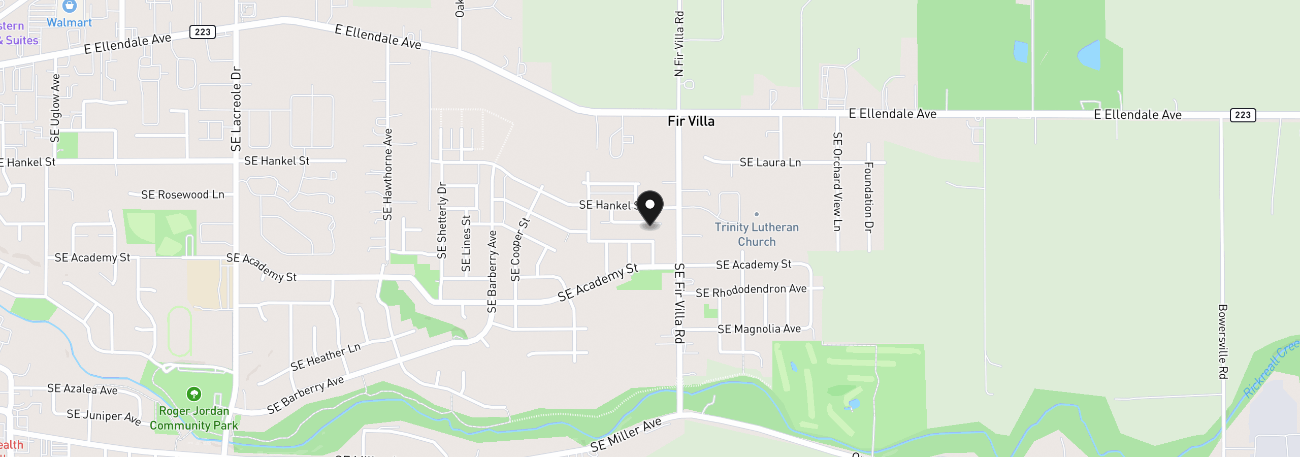 Map showing the location of 1875 SE Blueberry St, Dallas, OR 97338