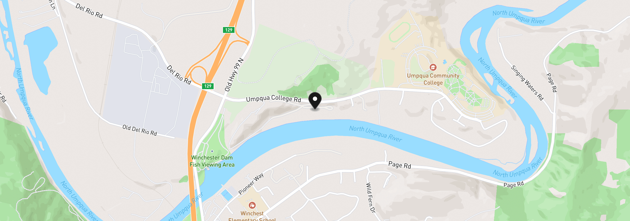 Map showing the location of 0 Boatwatch Ln, Roseburg, OR 97470
