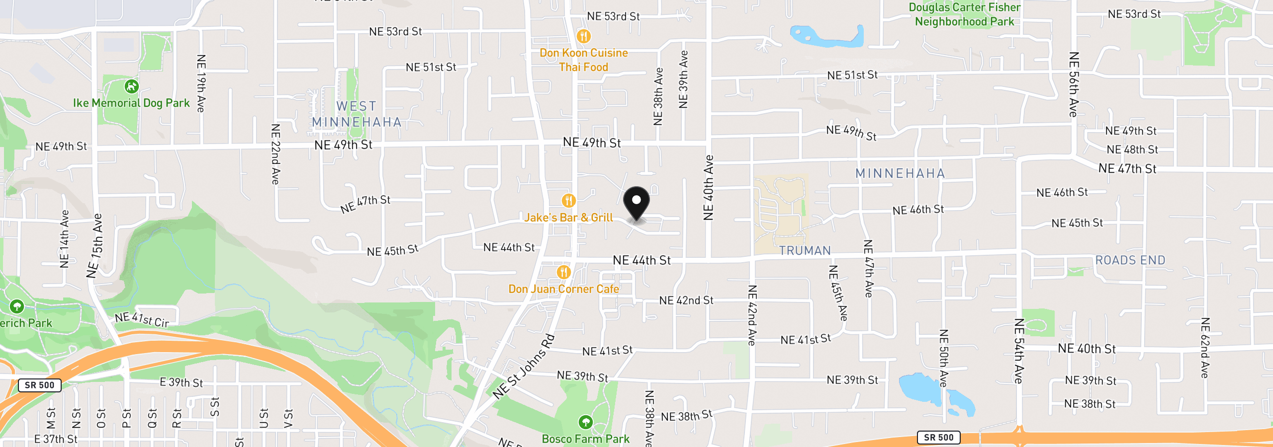 Map showing the location of 3702 NE 45th St 3702, Vancouver, Wa 98661