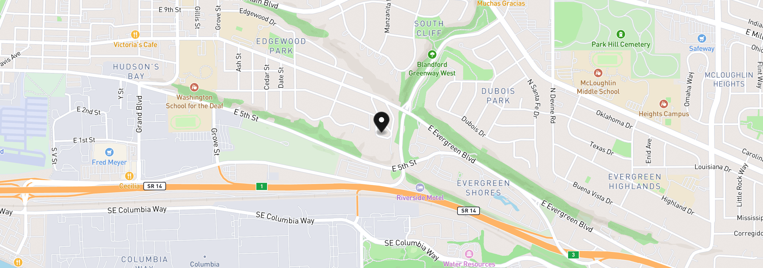 Map showing the location of 4104 Farview Dr, Vancouver, Wa 98661