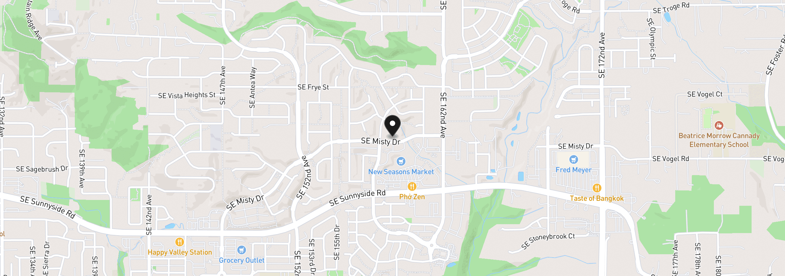 Map showing the location of 12725 SE Dream Weaver Ct, Happy Valley, OR 97086