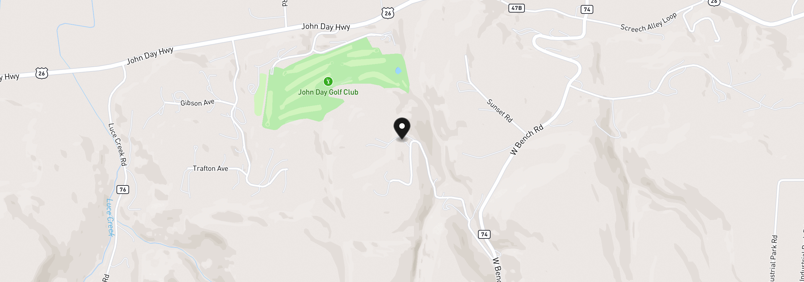 Map showing the location of 27671 Bumpy Rd, John Day, OR 97845