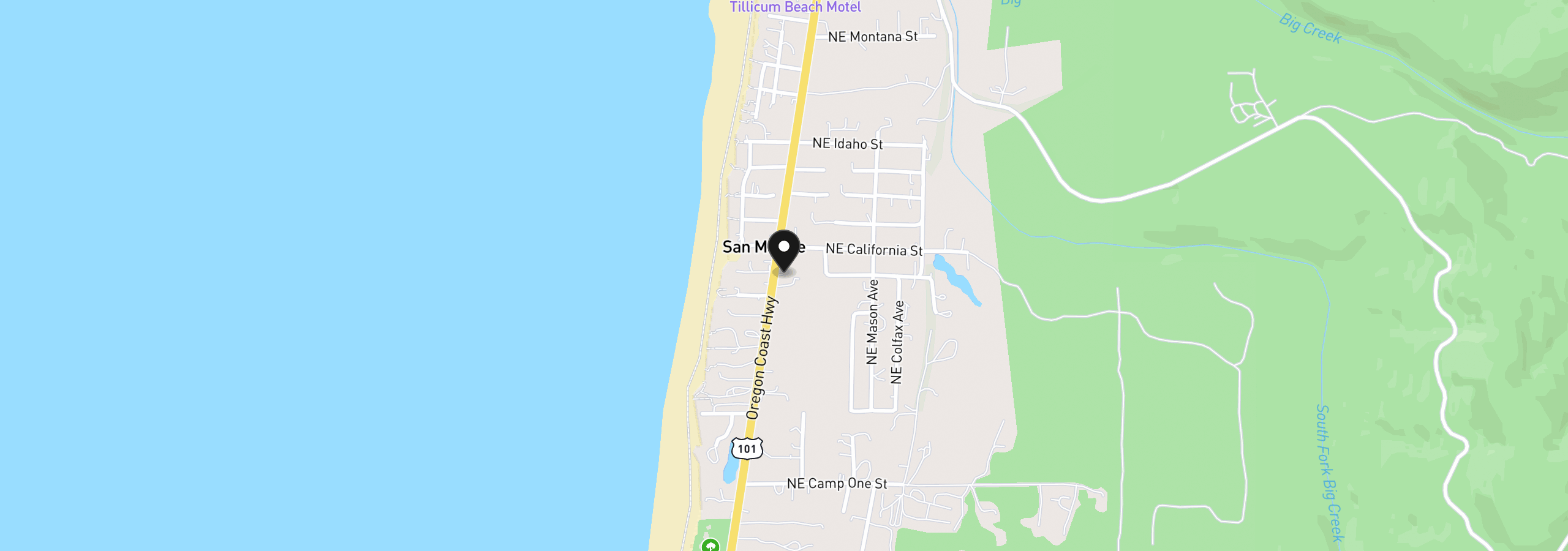 Map showing the location of 6196 Highway 101, Yachats, OR 97498