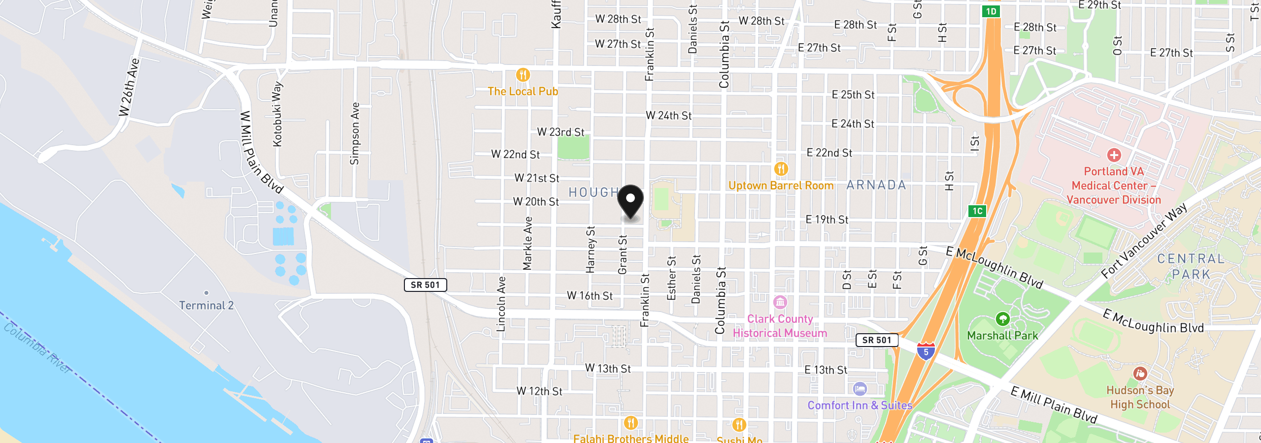 Map showing the location of 1901 Grant St, Vancouver, Wa 98660