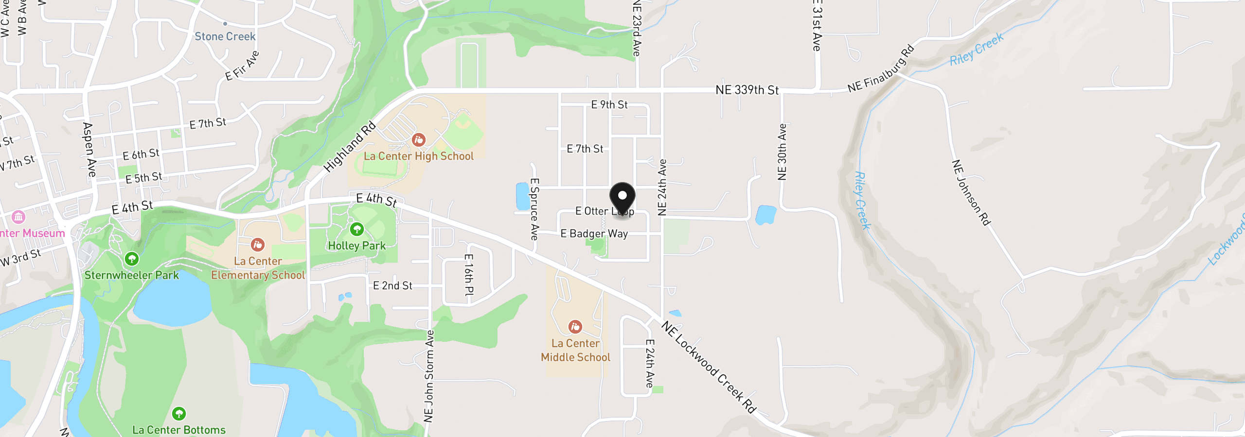 Map showing the location of 2244 E Otter Loop 53, La Center, Wa 98629
