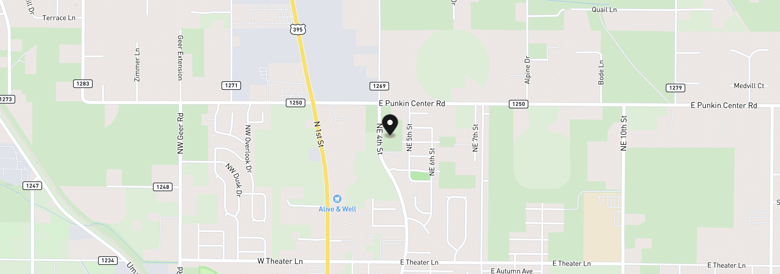 Map showing the location of NE Fourth St, Hermiston, OR 97838